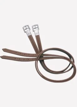 Prestige A17 Non-stretch Stirrup Leathers - Tobacco/White