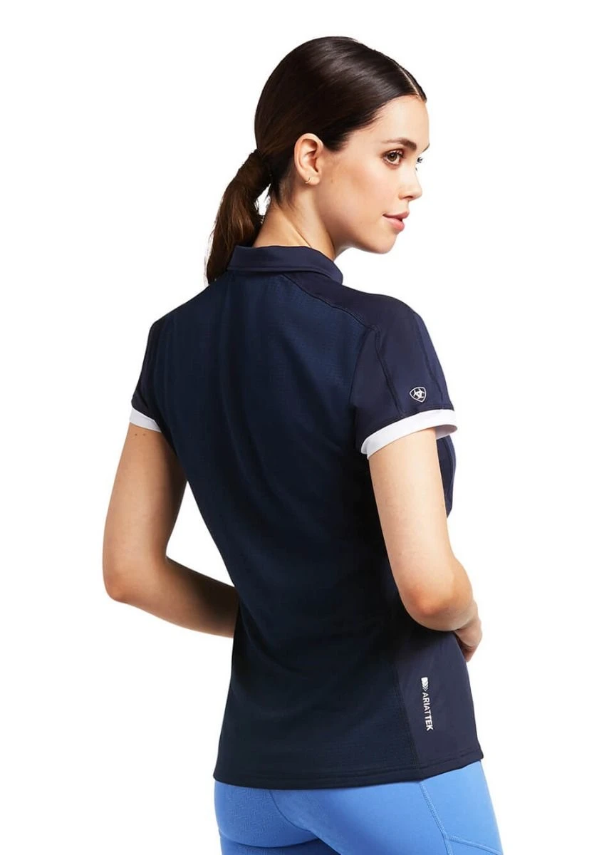 Ariat Bandera 1/4 Zip Polo Shirt - Navy - Image 2