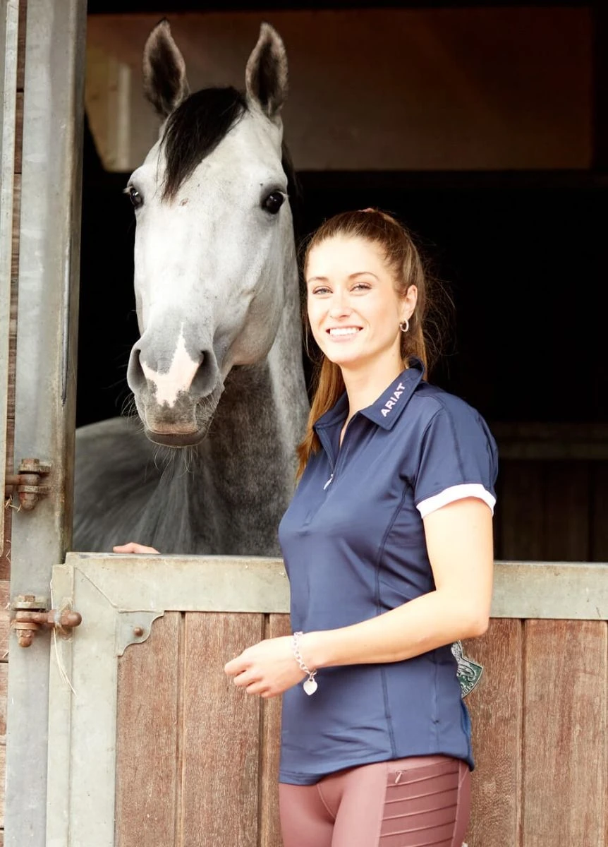 Ariat Bandera 1/4 Zip Polo Shirt - Navy - Image 3