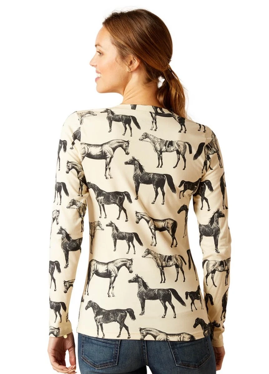 Ariat Sepia Equine T-Shirt - Summer Sand - Image 2