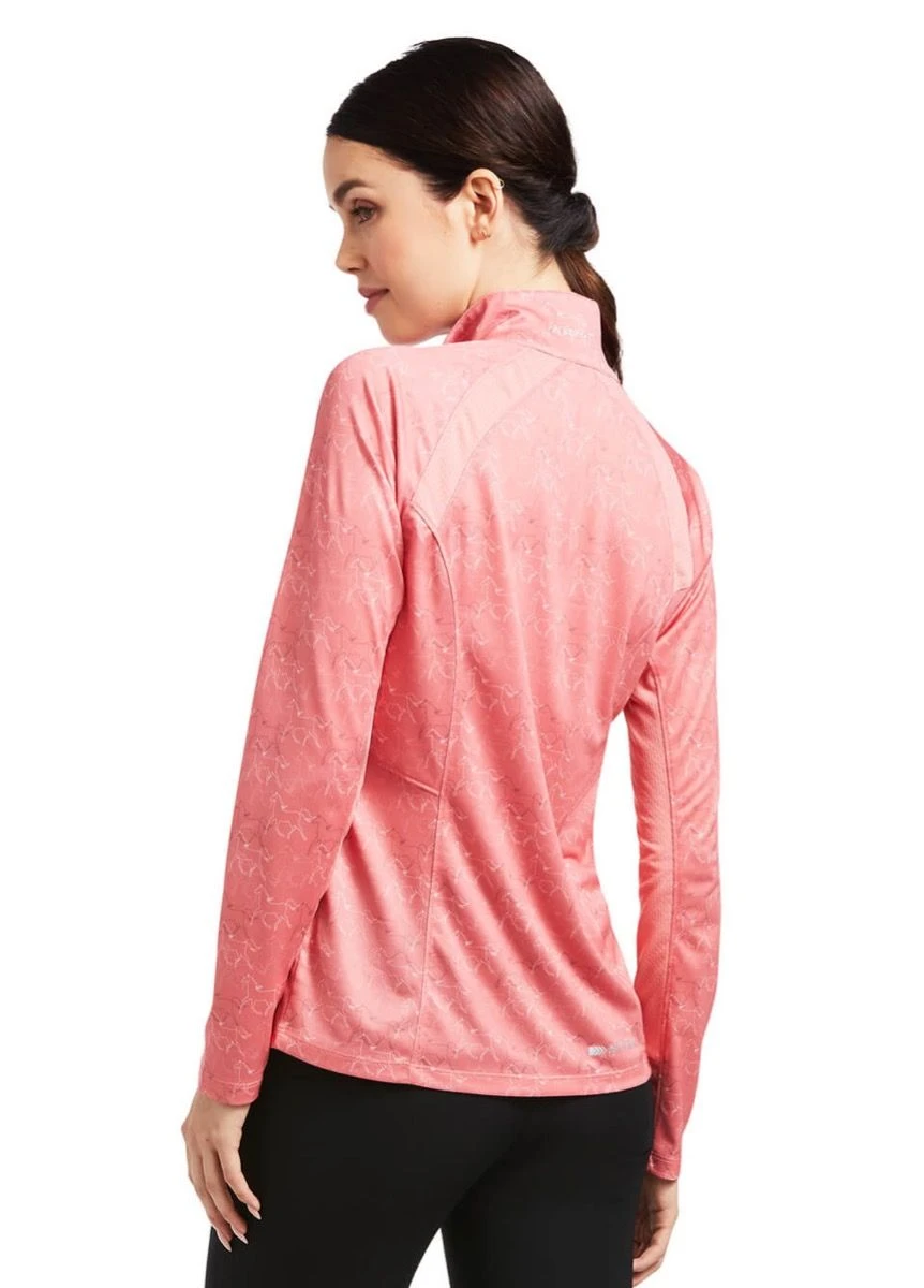 Ariat Sunstopper 2.0 1/4 Zip Baselayer - Trot Line Print - Image 2