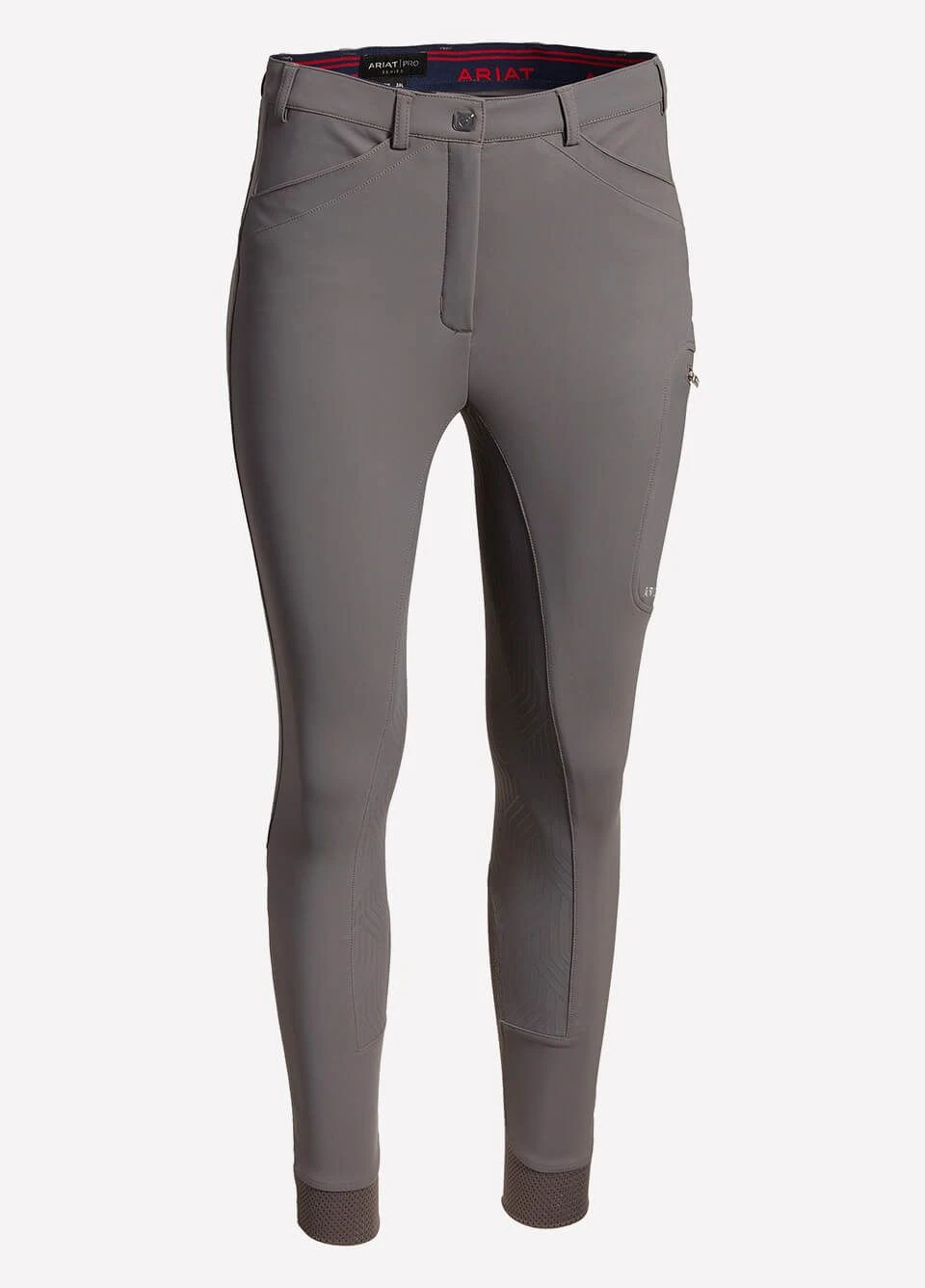 Ariat Womens Triton Grip Full Seat Riding Breeches - Plum Grey - Image 3