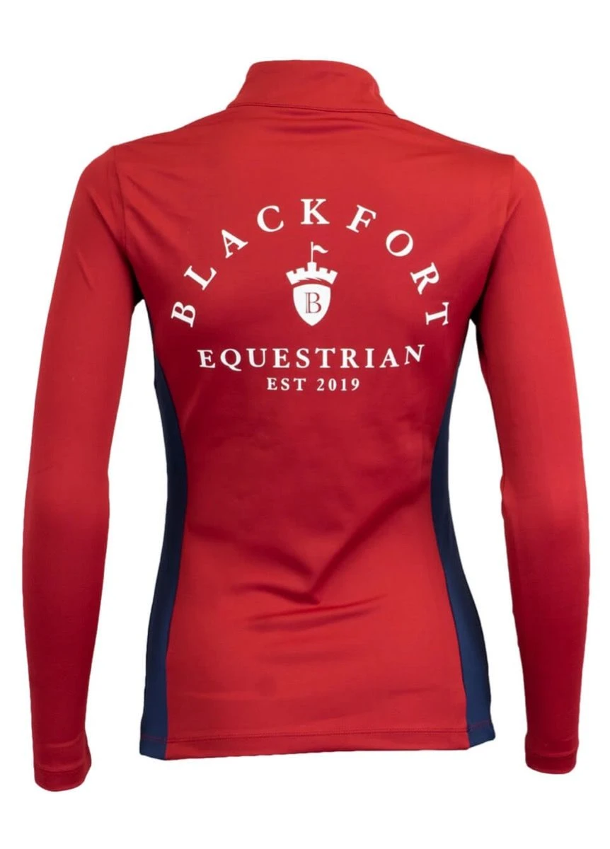 Blackfort Equestrian Cool Mesh Base Layer - Red/Navy - Image 3