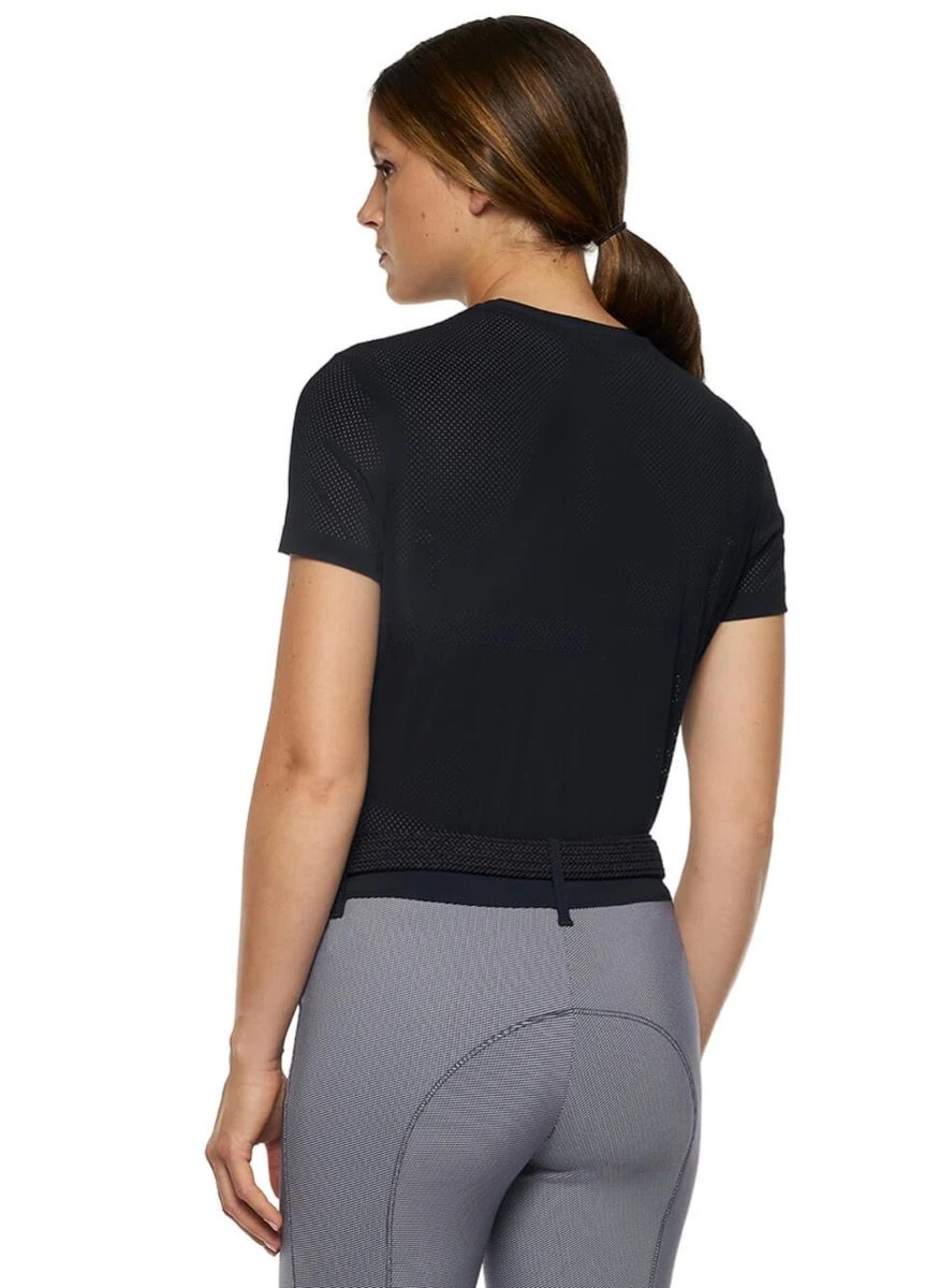 Cavalleria Toscana Perforated T-Shirt - Navy - Image 3