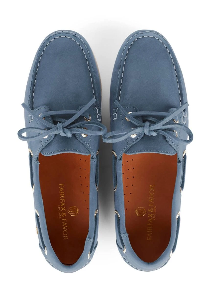 Fairfax & Favor Salcombe Deck Shoe - Cornflower - Image 4