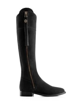 Fairfax & Favor Suede Flat Regina Narrow Fit - Black