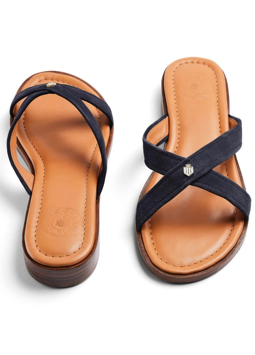 Fairfax & Favor Holkham Suede Sandal - Navy - Image 4
