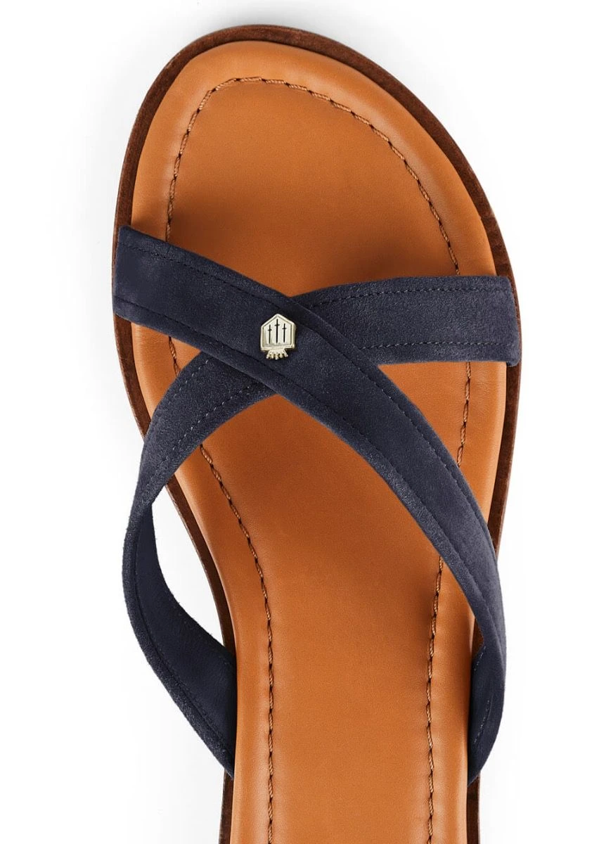 Fairfax & Favor Holkham Suede Sandal - Navy - Image 5