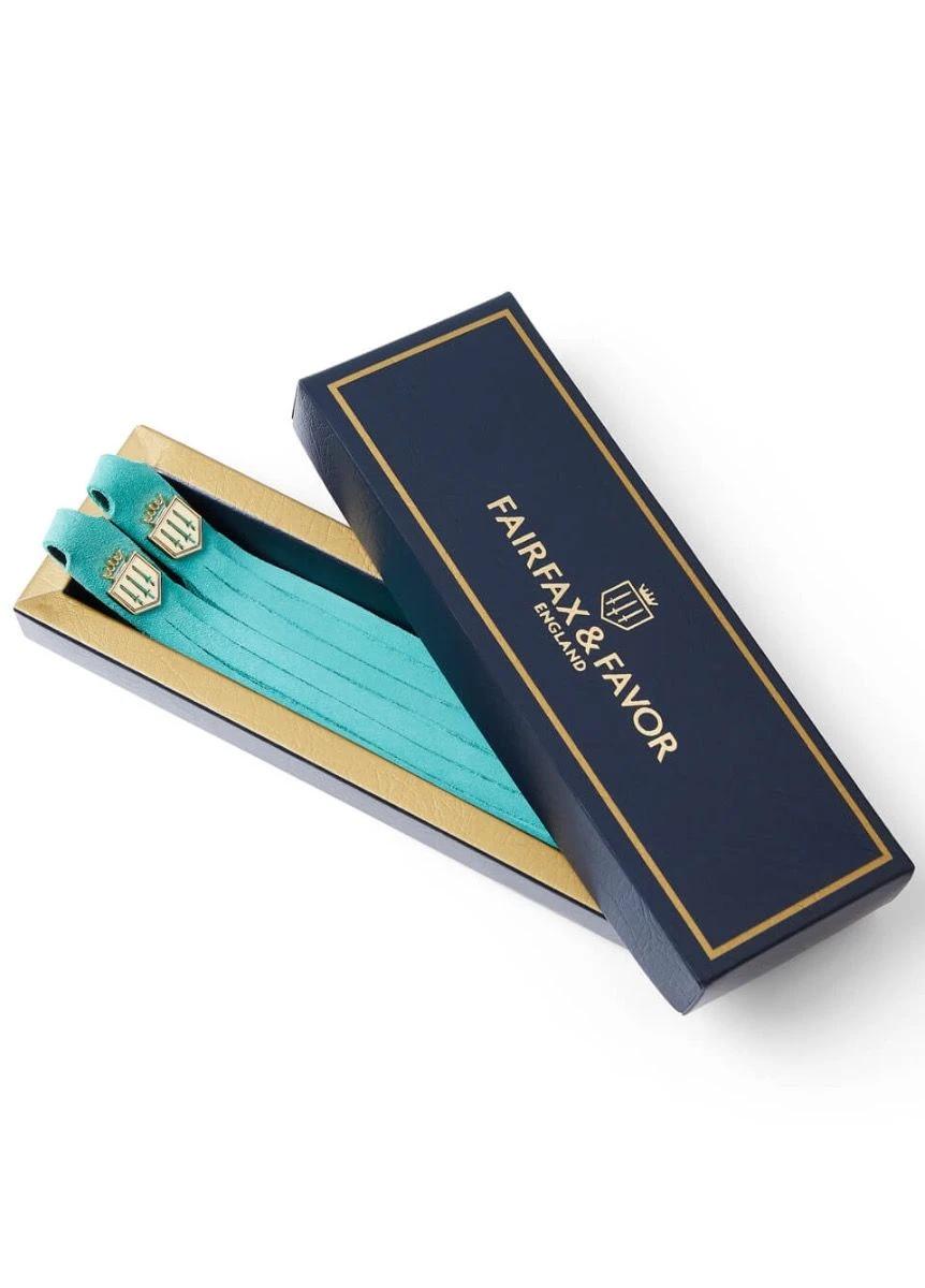 Fairfax & Favor Suede Boot Tassels - Turquoise