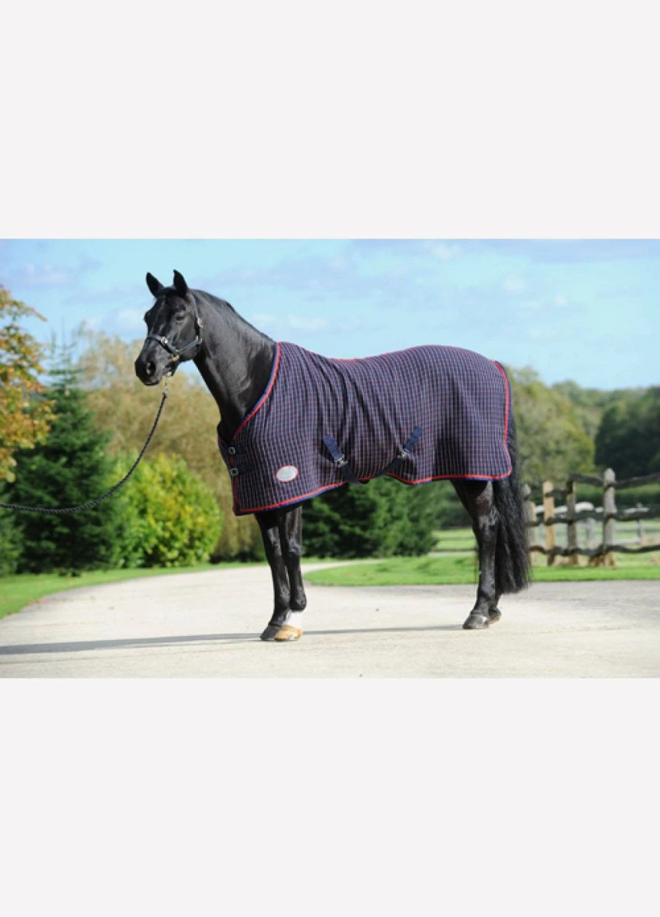 Weatherbeeta Waffle Cooler Rug - Navy/Red/White - Image 2