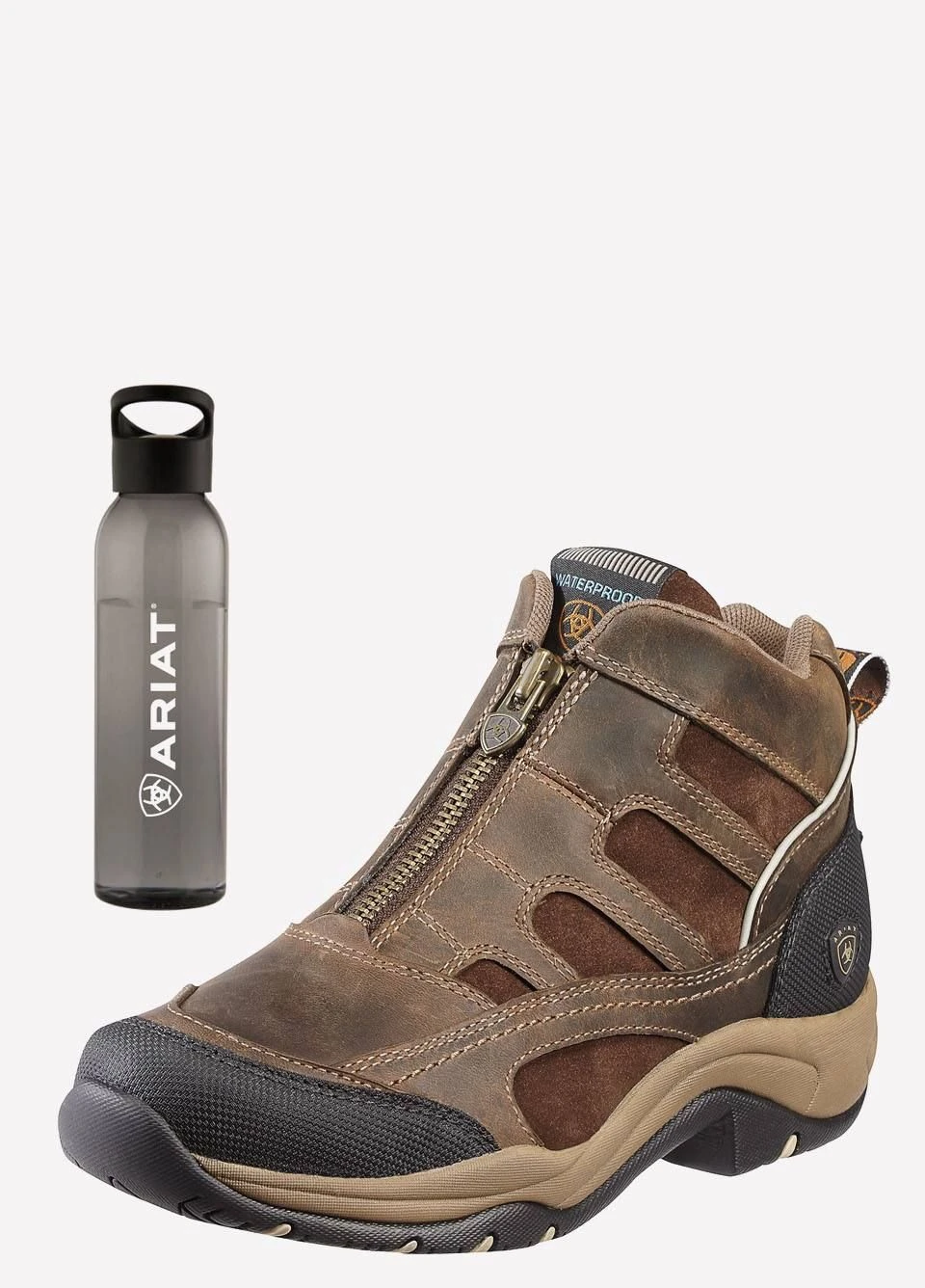 Ariat Womens Terrain H20 Zip Boots - Distressed Brown - Image 3