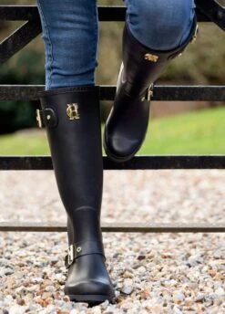 Holland Cooper Zip Chelsea Wellington - Matte Black