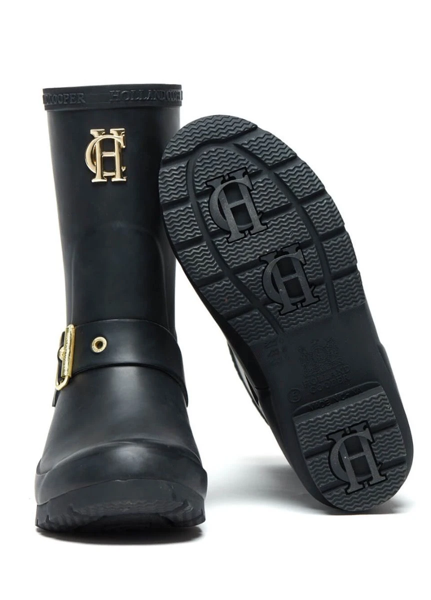 Holland Cooper Sherpa Lined Chelsea Wellington - Matte Black - Image 4