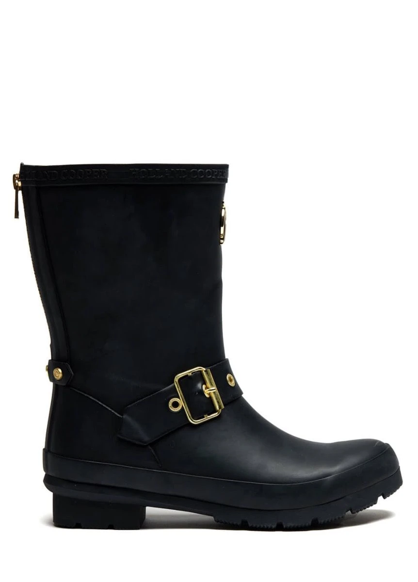 Holland Cooper Sherpa Lined Chelsea Wellington - Matte Black - Image 5