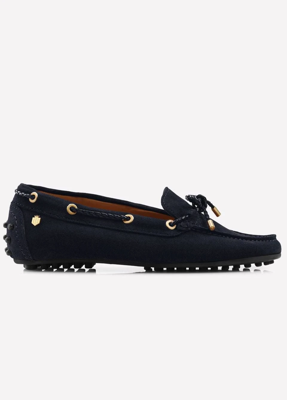 Fairfax & Favor Ladies Suede Henley Driving Shoe - Navy - Image 2