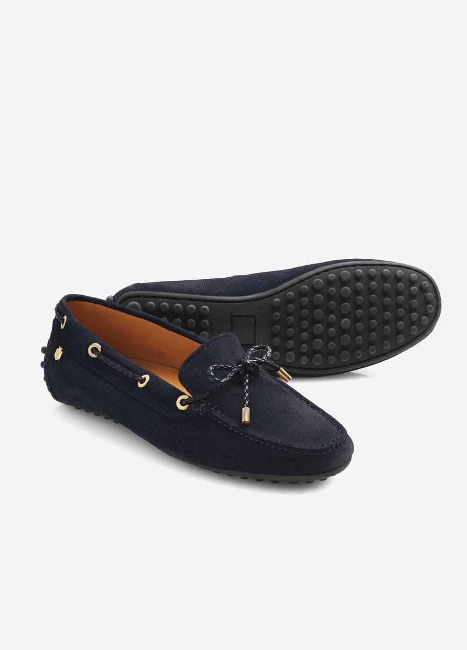 Fairfax & Favor Ladies Suede Henley Driving Shoe - Navy - Image 3