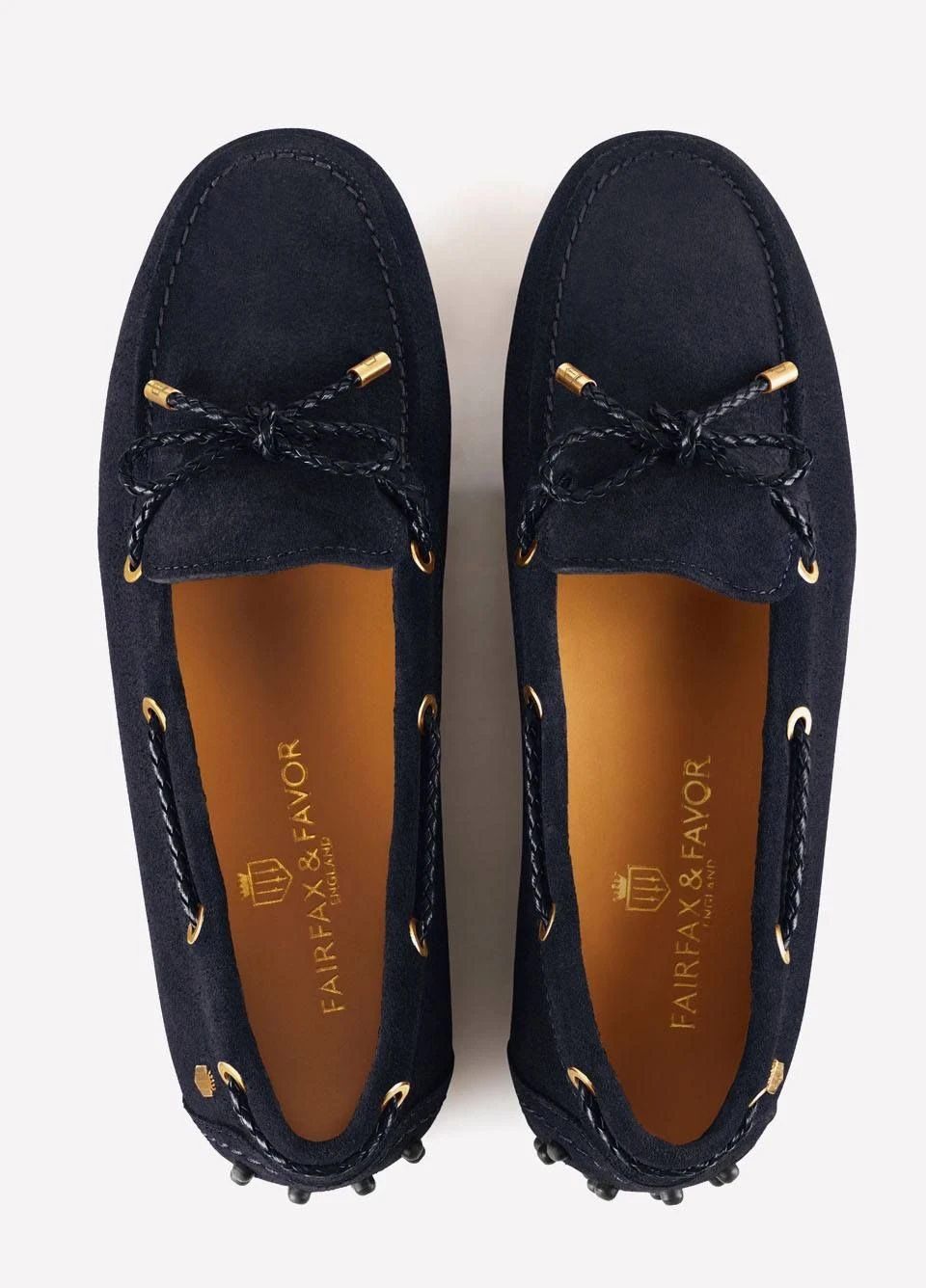Fairfax & Favor Ladies Suede Henley Driving Shoe - Navy - Image 4