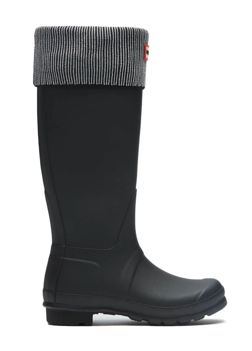 Hunter Glitter Tall Boot Sock - Silver/Black