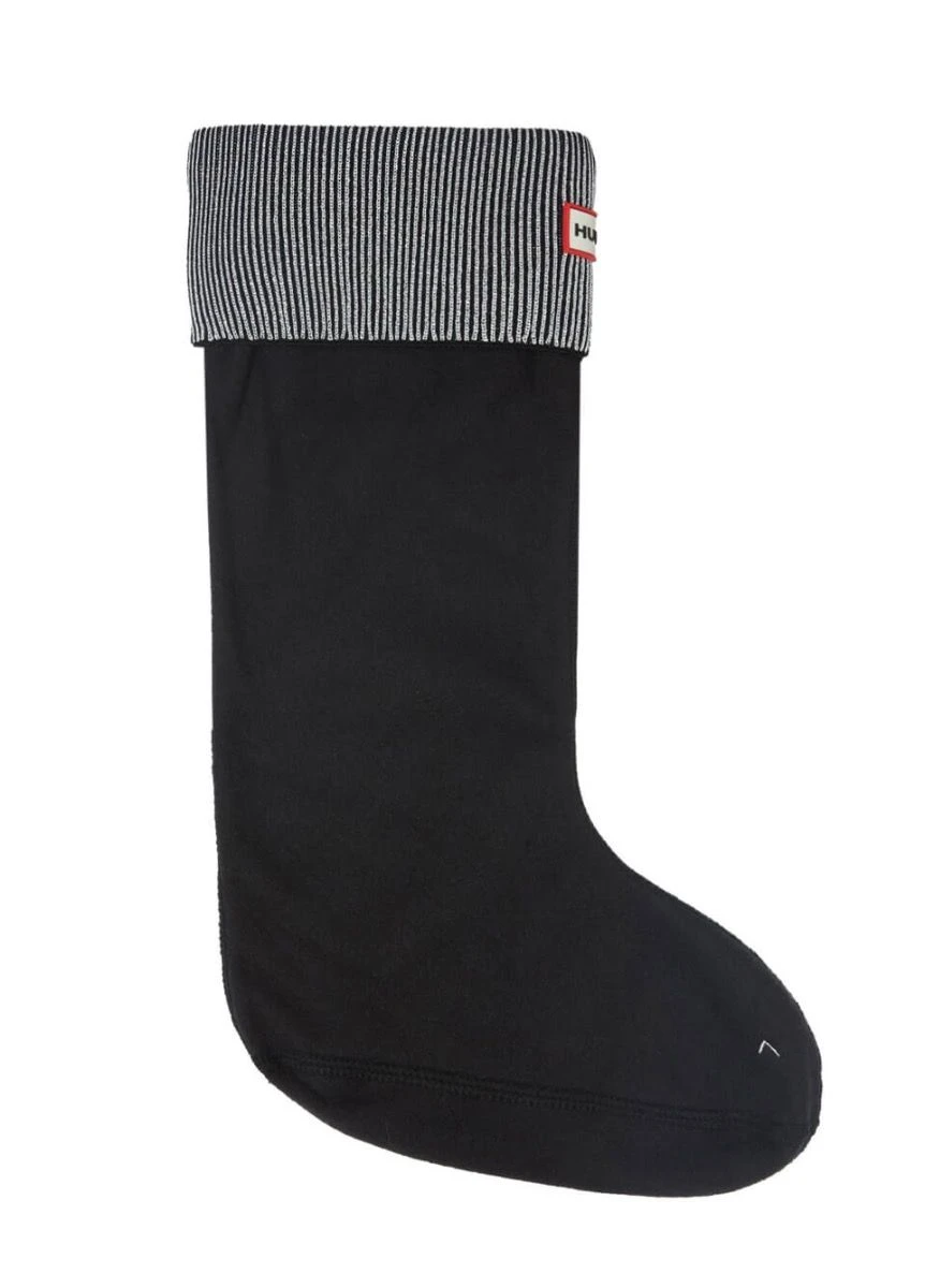 Hunter Glitter Tall Boot Sock - Silver/Black - Image 2