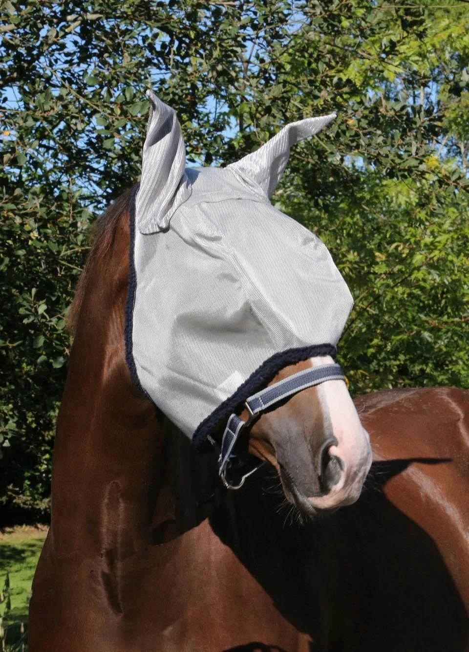 Amigo Fly Mask - Silver/Navy