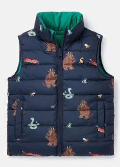 Joules Children's Gruffalo Flip It Reversible Gilet - Navy