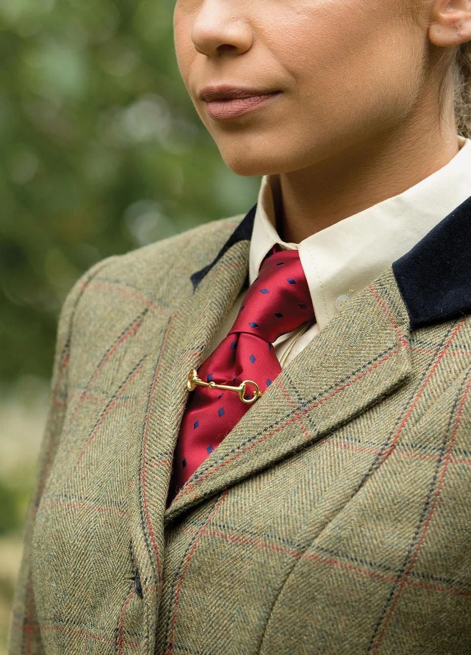 Equetech Ladies Launton Deluxe Tweed Riding Jacket - Green - Image 2