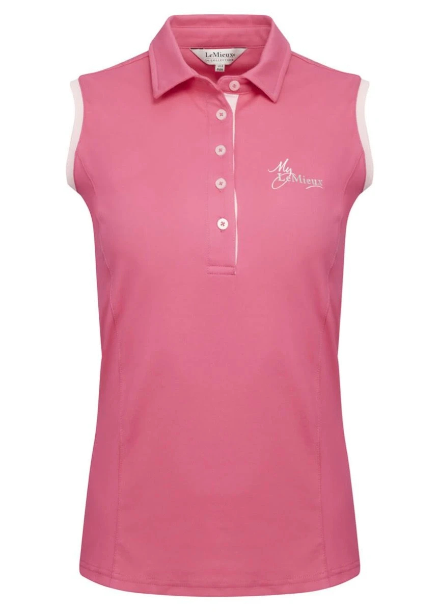 LeMieux Sleeveless Polo Shirt - Watermelon - Image 2
