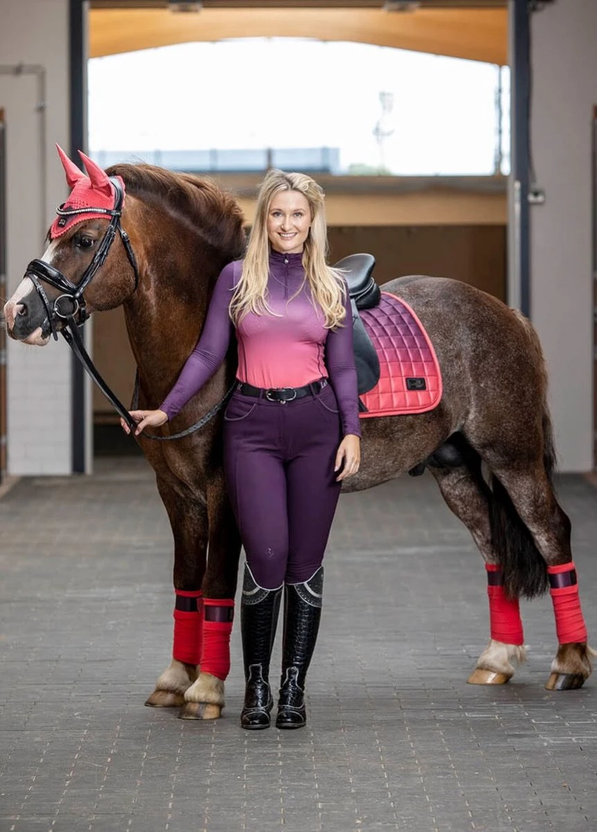 LeMieux Spectrum Polo Bandages - Aubergine/Papaya - Image 2