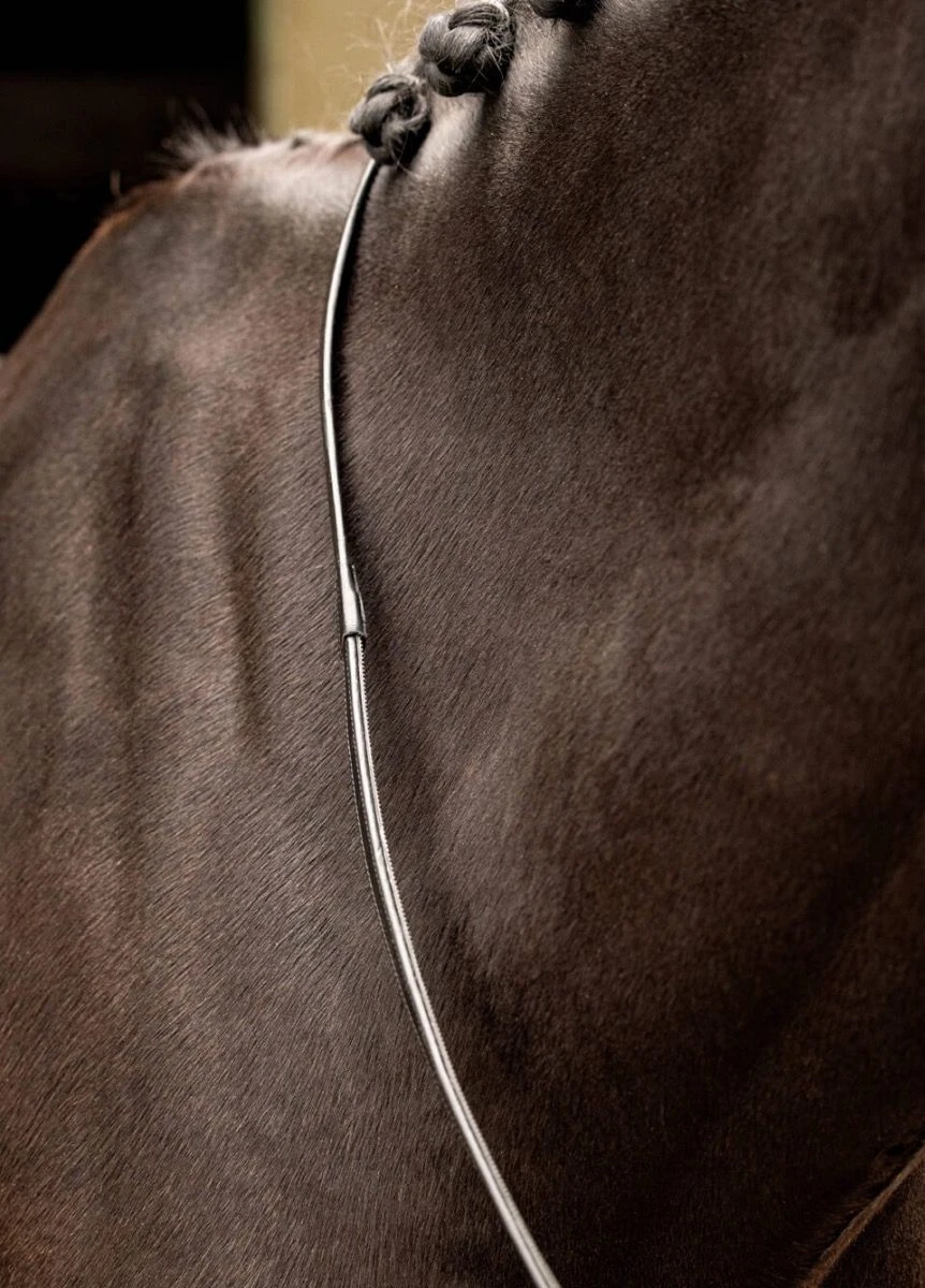 LeMieux Rubber 1/2 Lined Reins - Black/Silver - Image 2