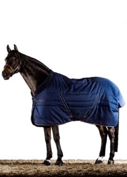 Rambo Cosy Stable Rug 100g - Navy/Burgundy