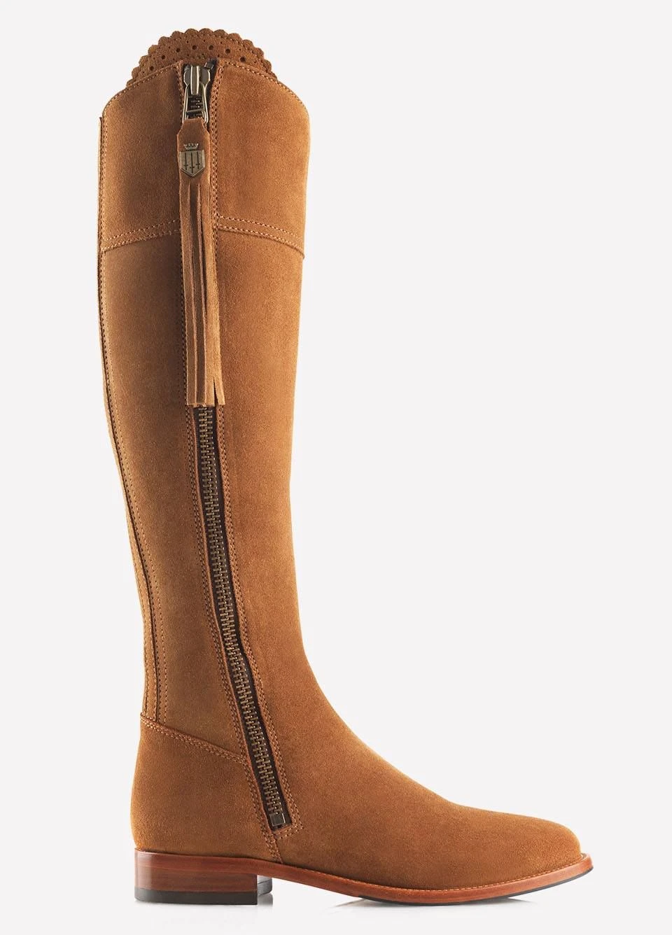 Fairfax & Favor Suede Flat Regina - Tan