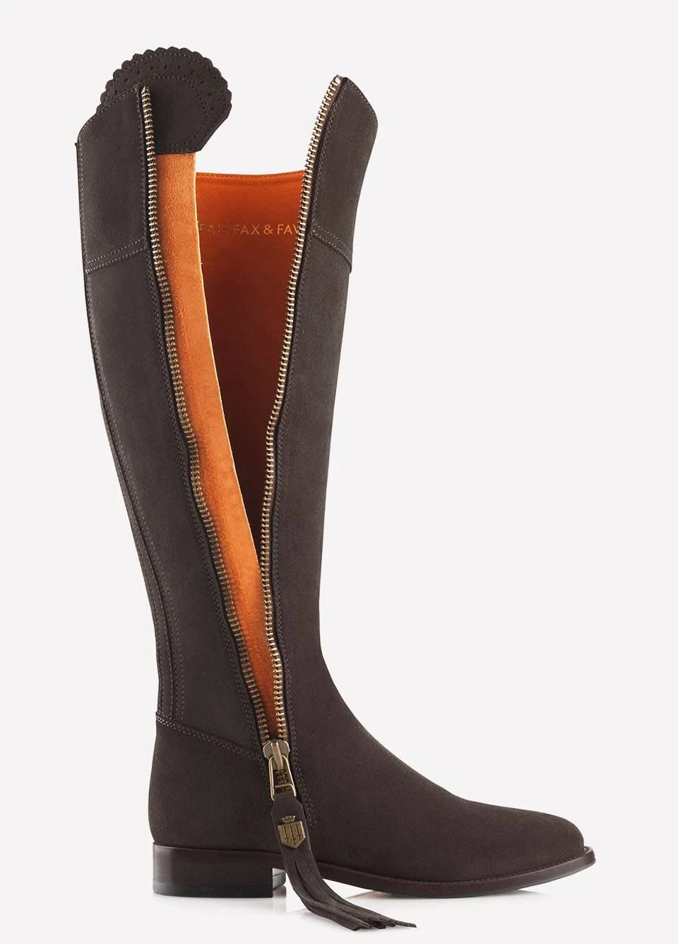 Fairfax & Favor Suede Flat Regina - Chocolate - Image 3