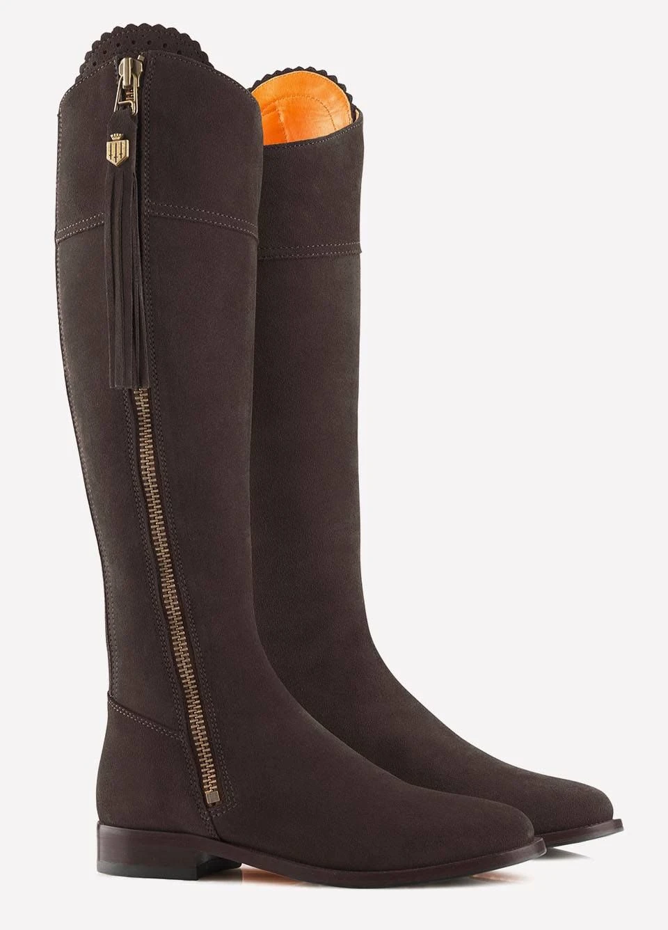 Fairfax & Favor Suede Flat Regina - Chocolate - Image 6