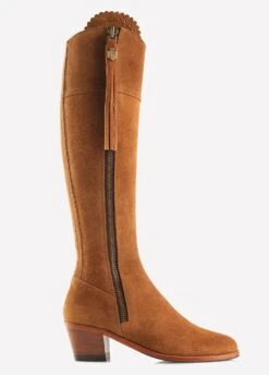 Fairfax & Favor Heeled Regina Suede Boot - Tan