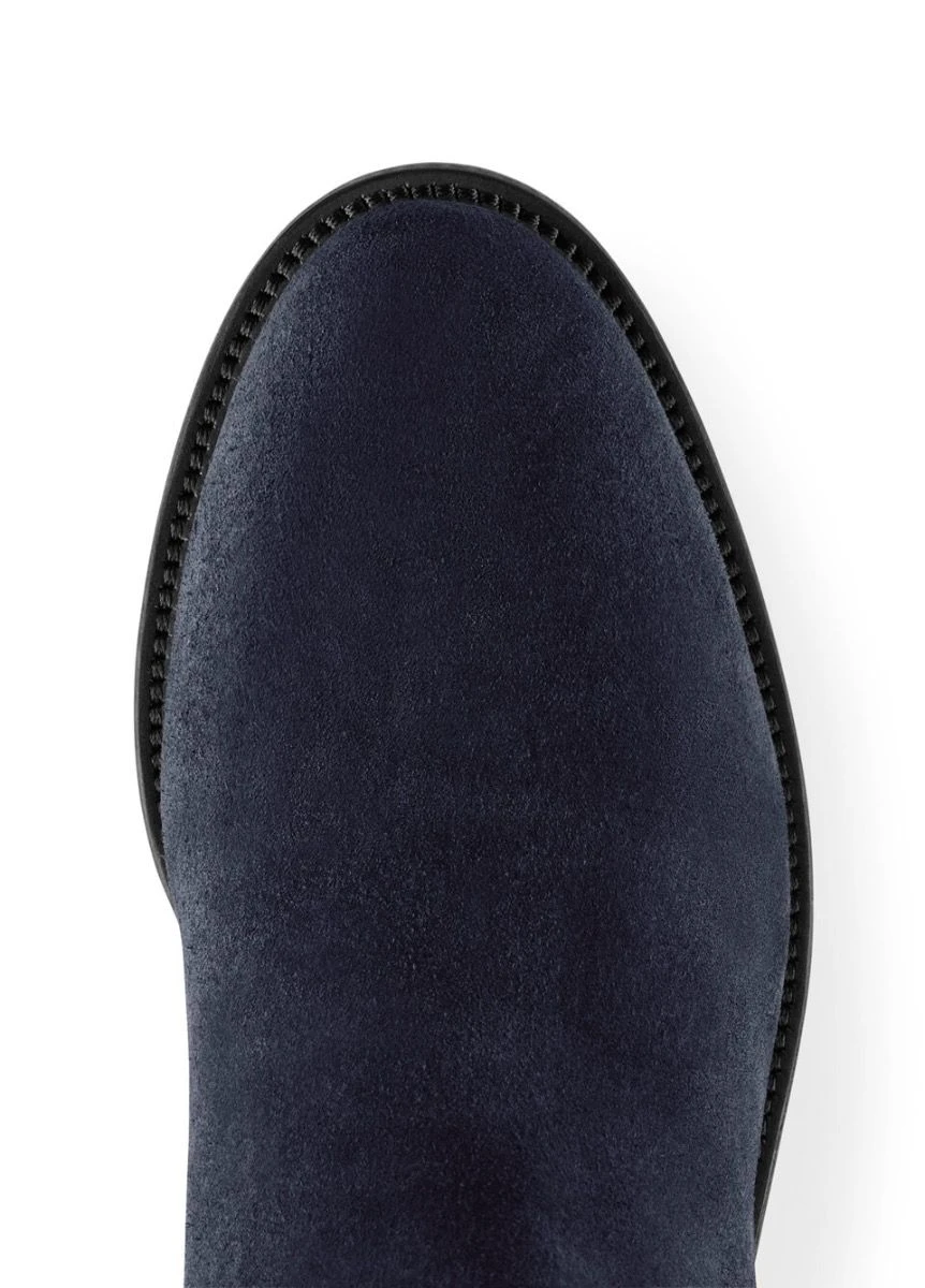 Fairfax & Favor Ladies Flat Regina Narrow Fit Suede Boot - Navy - Image 6
