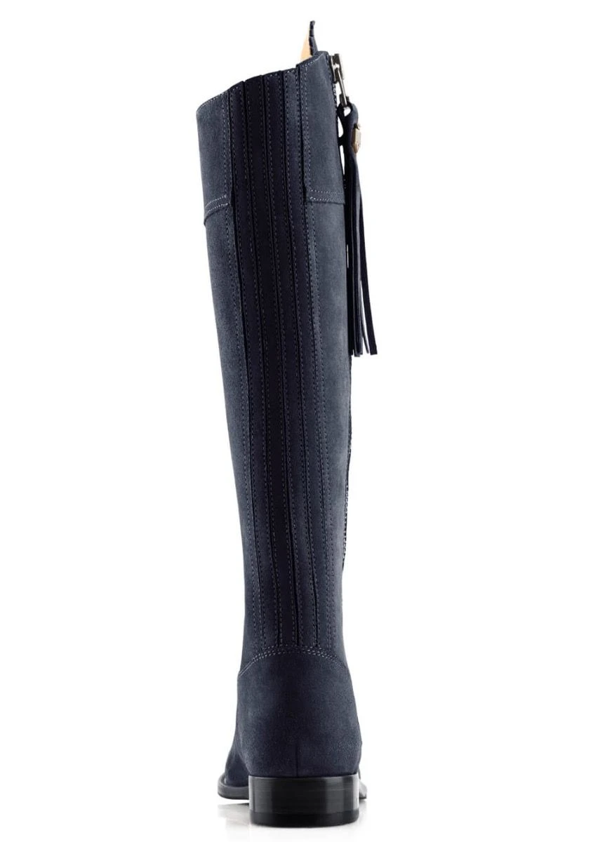 Fairfax & Favor Ladies Flat Regina Narrow Fit Suede Boot - Navy - Image 4