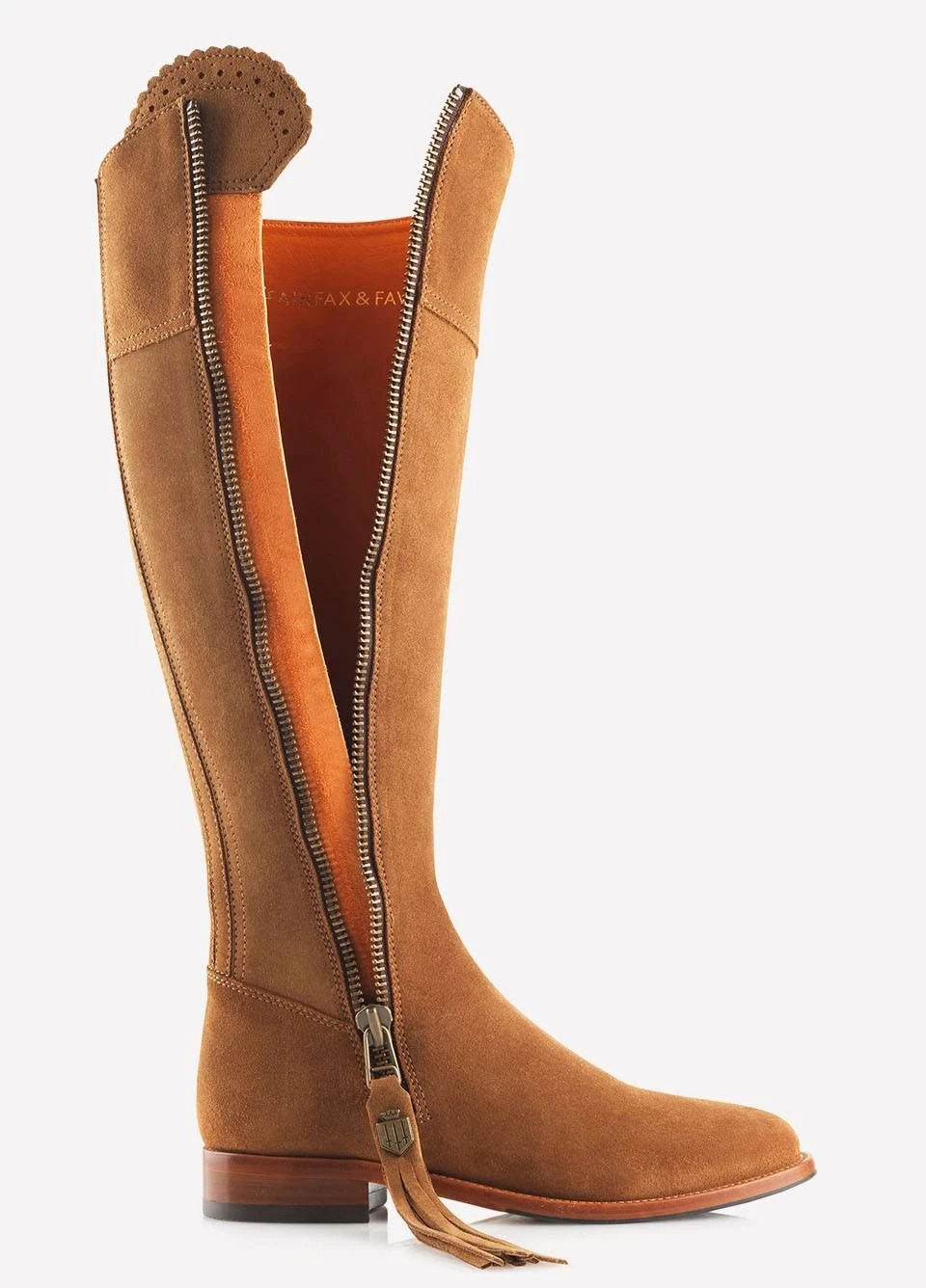 Fairfax & Favor Suede Flat Regina - Tan - Image 3