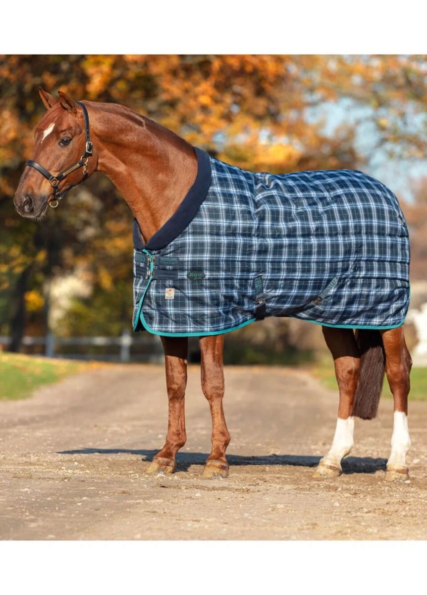 Rhino Original Stable Rug Heavy - Navy Check/Teal