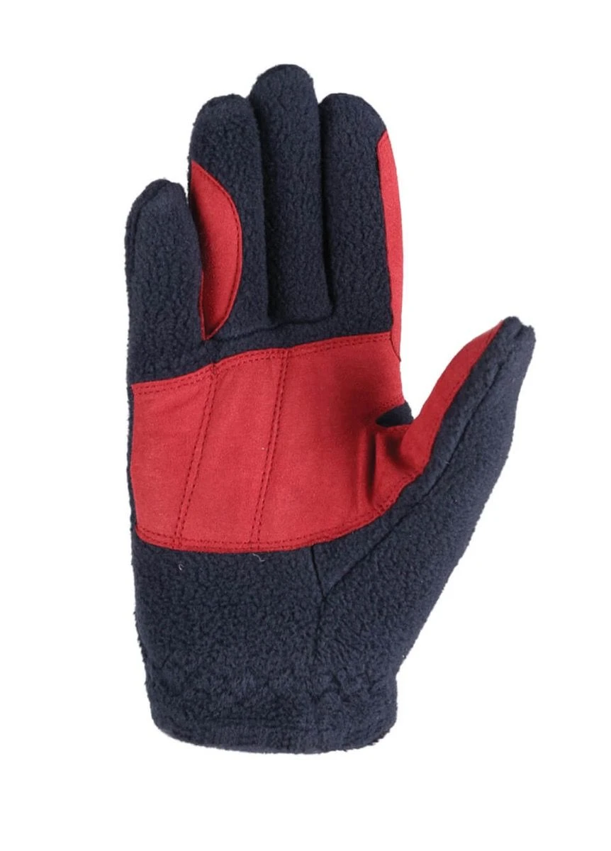 Riding Star Fleece Gloves - Navy/Burgundy - Image 2