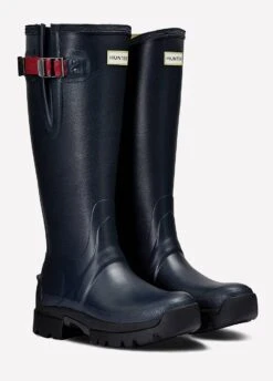 Hunter Ladies Balmoral Neoprene Tech Sole Wellingtons - Navy/Pepper